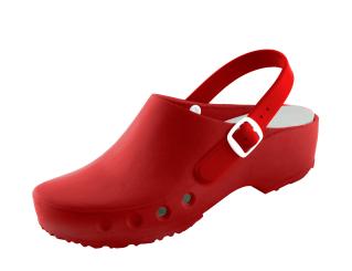 Chiroclogs classic - rot - 45 - mit Fersenriemen