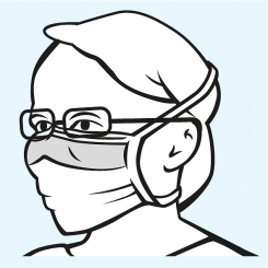 Foliodress mask - grün - zum Binden - Typ II