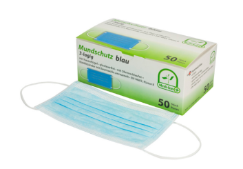 Mundschutz - blau - mit Ohrschlaufe - Typ II