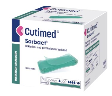 Cutimed Sorbact Tamponade - 5 cm x 200 cm - 12 Stk.